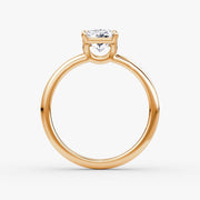 Radiant Cut - Plain Band - Classic Engagement Ring- 14 K Gold
